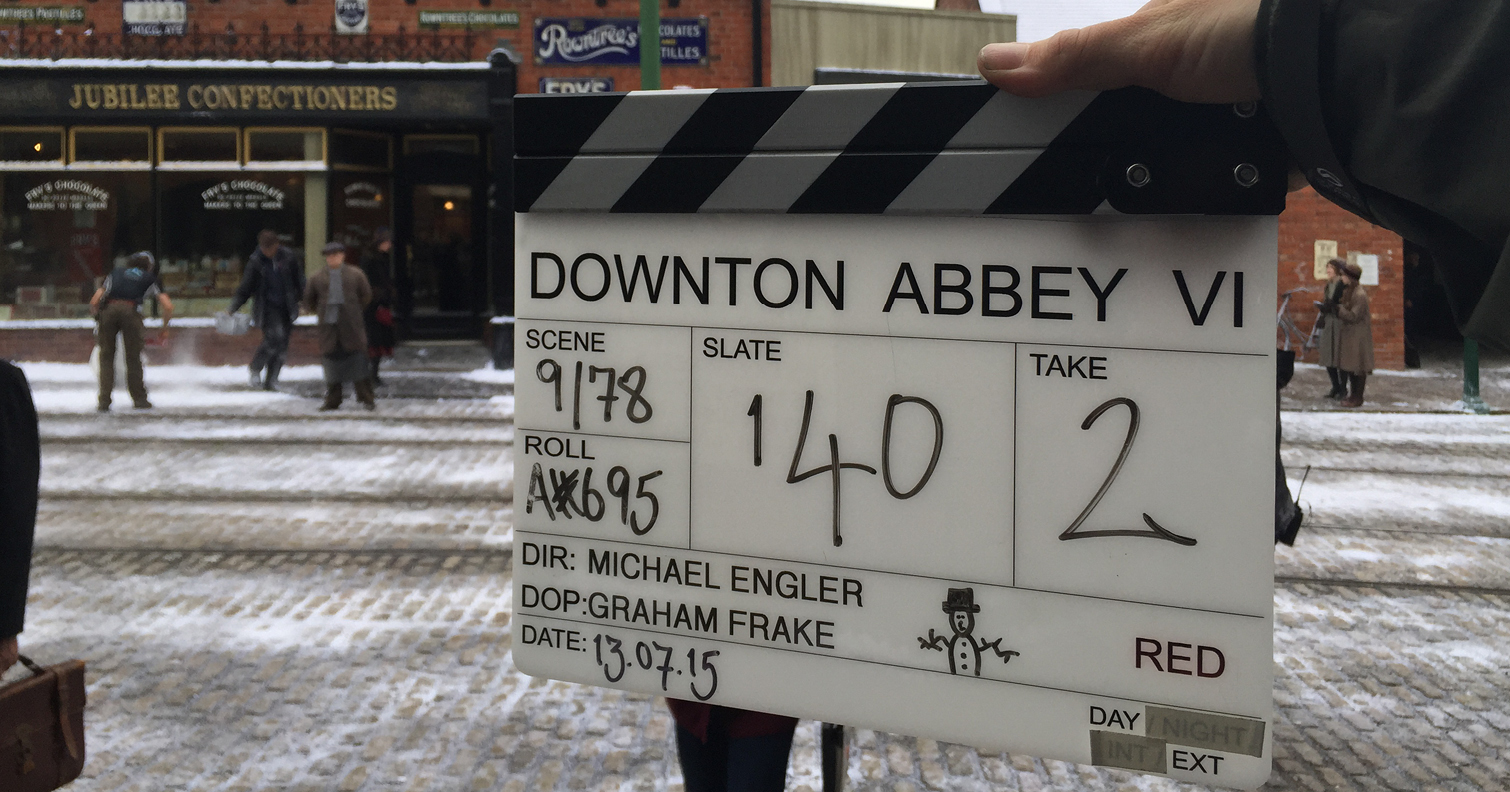 Director's Film Clapboard for Downton Abbey at Beamish Museum